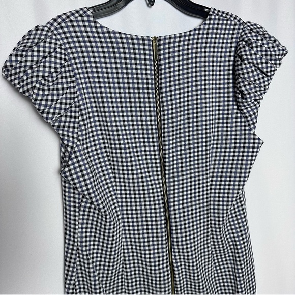 Calvin Klein Sheath Gingham Dress Puff Sleeves sz 10 Career Professional - Picture 10 of 12